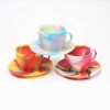 Custom logo Printing Luminous Camouflage Color Cup Shape Silicon Ashtrays Glow in the Dark Silicone Table Ashtray