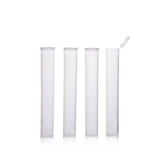 Wholesale PP Plastic Tube Container Jars With Child Resistant Squeeze Pop up Lid 120mm 116mm Wide Mouth Pre-roll Tube