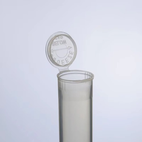 Wholesale PP Plastic Tube Container Jars With Child Resistant Squeeze Pop up Lid 120mm 116mm Wide Mouth Pre-roll Tube