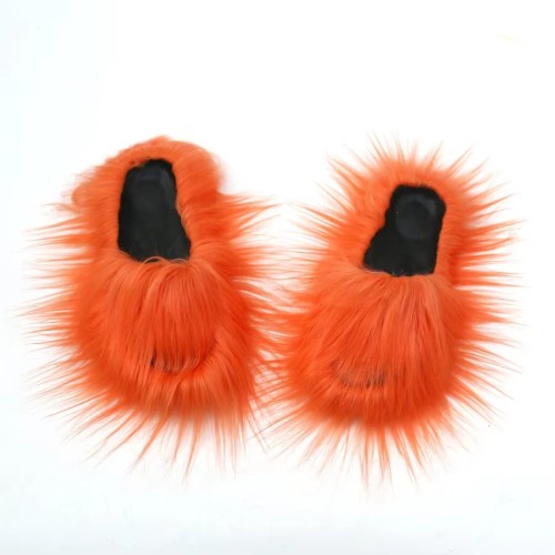 Wholesale women's Custimizable Fur Linned slippers Fashion Fur slippers