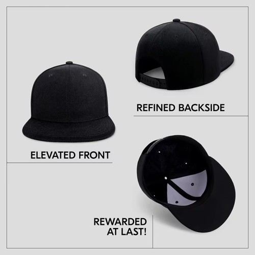 Custom Logo 3D Embroidery Print Flat Brim Hat Plain Blank 5 Panel Unstructured Snapback Caps Fitted Baseball Hat