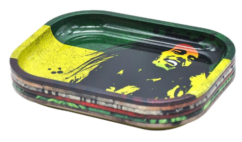 JUJI 2022 Newest Hot Sale Custom Tin Rollings Tray Tobacco Metal Smoking Tray with Magnetic Lid