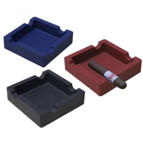 Travel Unbreakable Waterproof Square Silicone Cigar Ashtray for Patio Outdoor or Home Decor