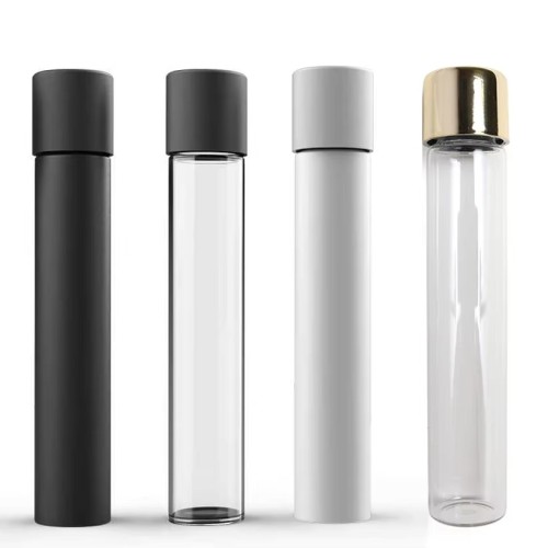 Custom Pre Pop Top Tube Container Child Resistant 116mm 120mm Clear Plastic Roll Tubes Packaging