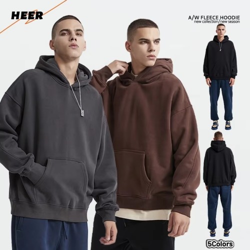 Manufacturer High Quality Clothing Custom Brand Printing Fleece Without String Hoodie