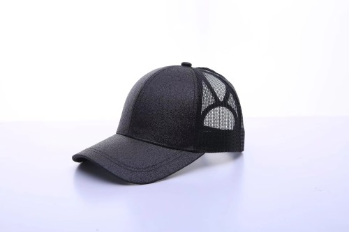 Fashion Promotional Custom logo Stylish Ponytail Baseball Cap for Women Glitter Plain Ponytail Baseball Sports Caps