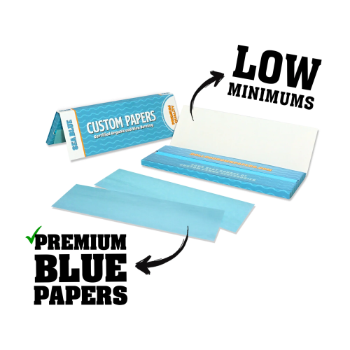 Custom Sea Blue Rolling Paper