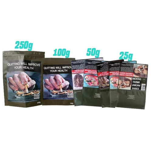 30g 50g 100g Aus Golden Tobacco Cigarette Packaging Hand Rolling Empty Tobacco Pouch Bags