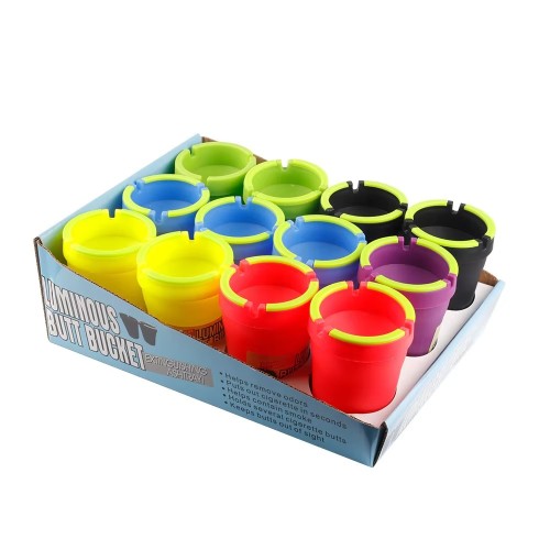 Cheap Plastic Silicone Ashtray Luminous Cigarette Ash Tray Smoking Tobacco Glow