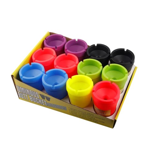 Cheap Plastic Silicone Ashtray Luminous Cigarette Ash Tray Smoking Tobacco Glow