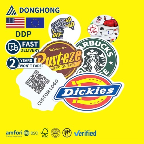 UV Printing Custom Luxury Waterproof Vinyl Logo Stickers with Clear Aesthetic Die Cut Label Sticker for Business