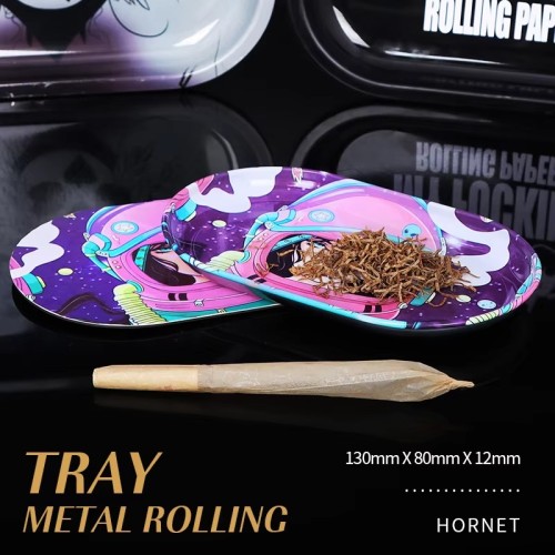 Newest Hot Sale Custom Tin Rolling Tray Tobacco Metal Rolling Tray with Magnetic Lid