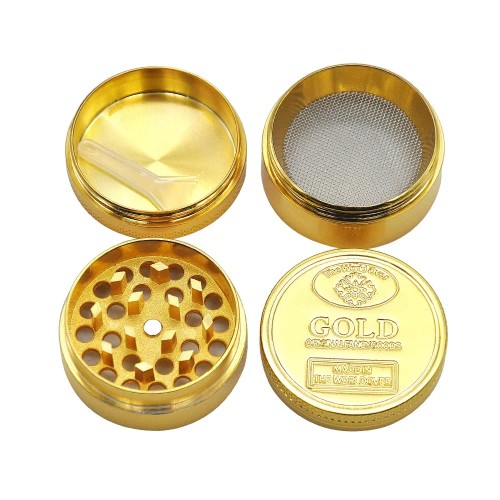 Custom Logo Metal Smoke 4 Layers Herb Grinder Wholesale Smoking Accessories Gold Tobacco Grinder