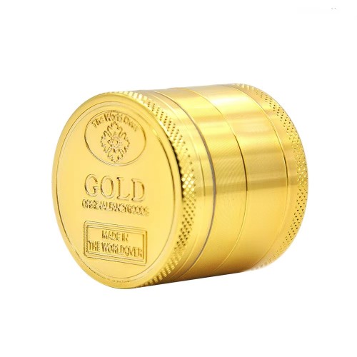 Custom Logo Metal Smoke 4 Layers Herb Grinder Wholesale Smoking Accessories Gold Tobacco Grinder