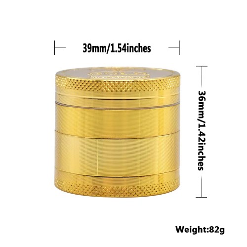 Custom Logo Metal Smoke 4 Layers Herb Grinder Wholesale Smoking Accessories Gold Tobacco Grinder