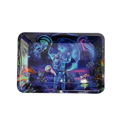 Custom Logo Printed Cartoon Anime Big Large Tobacco Tin Serving Tray Metal Rolling Tray