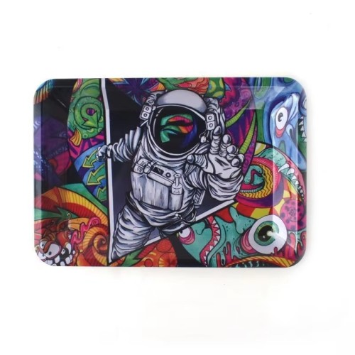 Custom Logo Printed Cartoon Anime Big Large Tobacco Tin Serving Tray Metal Rolling Tray