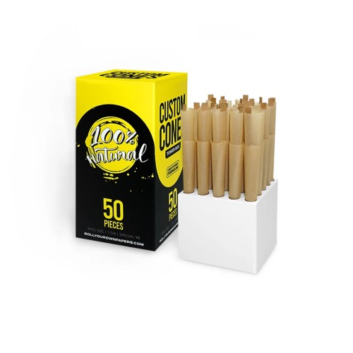Custom Pre Rolled Cones Printing on 26MM Tips in Tower Box Packaging (1000CT)