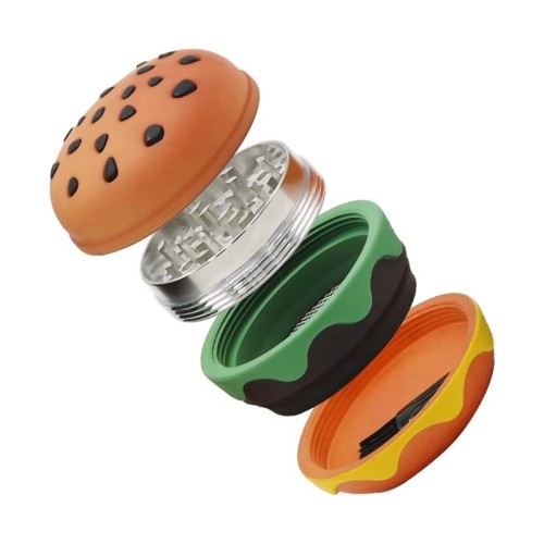  New Arrival Zinc Alloy Hamburger Grinder Wholesale Custom Logo Sharp Teeth Herb Grinders for Smoking