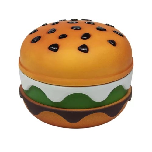  New Arrival Zinc Alloy Hamburger Grinder Wholesale Custom Logo Sharp Teeth Herb Grinders for Smoking