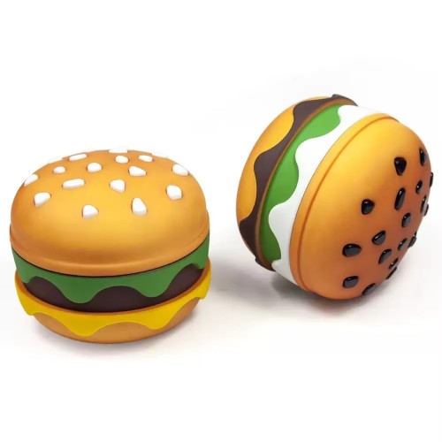  New Arrival Zinc Alloy Hamburger Grinder Wholesale Custom Logo Sharp Teeth Herb Grinders for Smoking