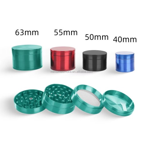 Custom Logo 50mm Zinc Metal 4-Layer Herb Grinder Luxury Eco-Friendly Tobacco Spice Grinder Wholesale for OEM