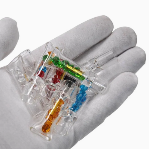 Glass Mouth Filter Tips with Diamond Tobacco Smoking Dry Herb Holder Thick Pyrex Glass Flat Mouth Filter Tips 8mm
