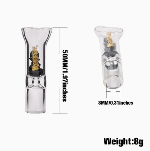 Glass Mouth Filter Tips with Diamond Tobacco Smoking Dry Herb Holder Thick Pyrex Glass Flat Mouth Filter Tips 8mm