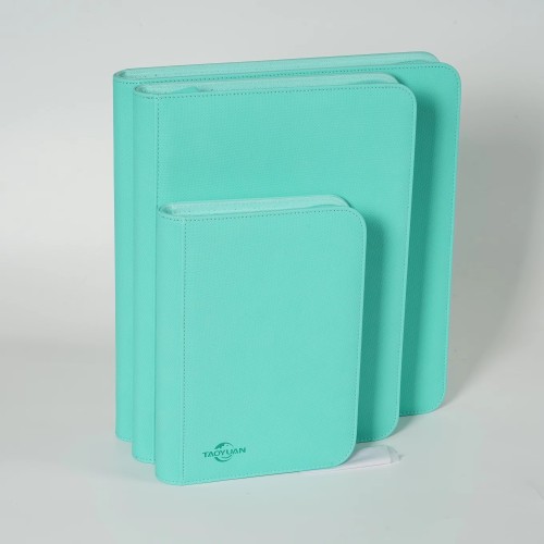 OEM Customized Style Gold Poke Card Folder Nice A6 PU Leather Notebook