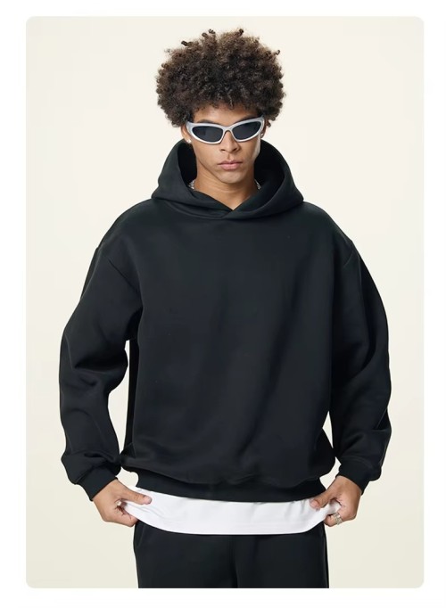New Design Custom Heavyweight 500 Gsm Drop Shoulder Hoodie Manufacturers Blank Cotton Oversized boxy fit Hoodie for men