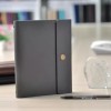 OEM Customized Style Gold Poke Card Folder Nice A6 PU Leather Notebook