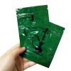 Custom Glossy Green Color Plastic 3 Side Sealed Tobacco Herbal Hookah Bag with Zipper
