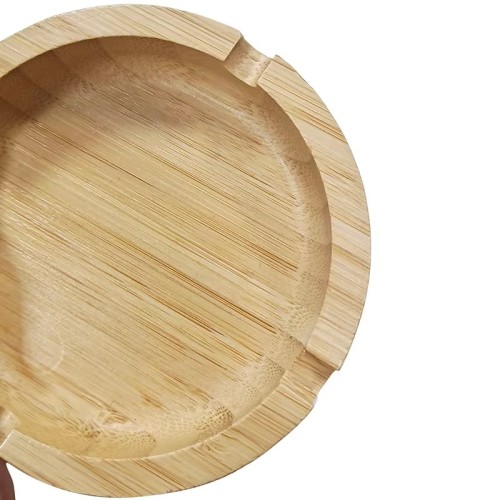Circular Wooden Ashtrays with Silicone Spots for Tobacco Shops