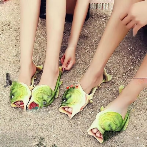Men's Funny Creative Salty Fish Flip Flops Non-Slip Fashion Home Sandals New Arrival Slippers