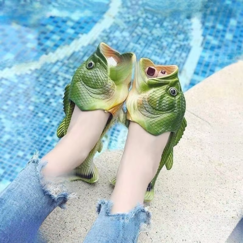 Men's Funny Creative Salty Fish Flip Flops Non-Slip Fashion Home Sandals New Arrival Slippers