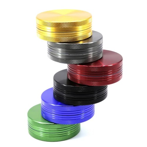 Custom logo High Quality 2 Layers 55mm 63mm 2pieces Aluminum Herb Grinder
