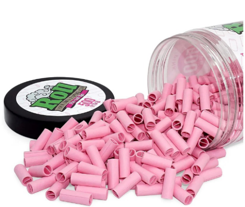 Pink Pre-Rolled Filter Tips, Ø7mm - Bottle of 500 Tips