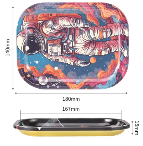 Cheap Price Custom Smoking Accessory Herb Rolling Tray 18x14cm Small Metal Tobacco Tray