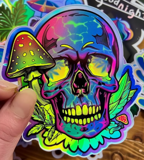 High Quality Holographic Sticker Vinyl Die Cut Glitter Stickers Custom Printing