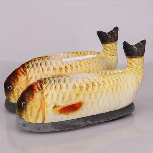 Best Quality Lifelike Stuffed Animal Fish Plush Slippers Indoor House Slippers for Adult