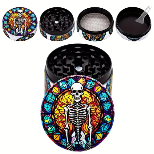 Custom Logo Metal Creative Pattern Herb Grinder Tobacco Grinder Four Layer Tobacco Grinder