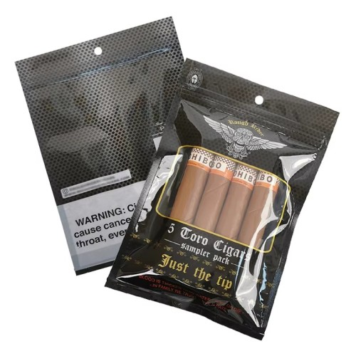 Custom Design Plastic Humidity Cigar Bags Cigar Packaging Bag with Built-in Humidifier Layer Tariff Reduction