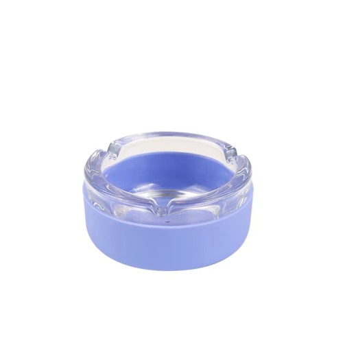 Wholesale Top Sale Glass Ashtray with Non-slip Silicone Bottom Cover Custom Logo Silicone Cigar Ashtray