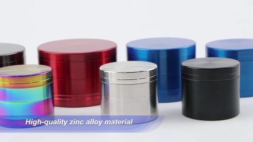 Custom logo Metal Stainless Steel 4 Piece Layers Modern Mini Black Hand Tobacco Herb Grinder Crusher Smoking Herbal