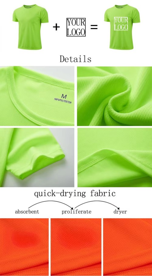 Unisex Polyester Sublimation Tshirts Streetwear Soild Short Sleeved Breathable Training