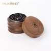 Premium Natural Wooden Healthy Herb Grinder 4 Layers Custom Logo Black Walnut Spice Crusher