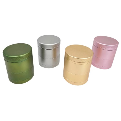 Wholesale Custom Logo Herb Grinder 63MM 5parts Aluminum Herb Grinder with Storage Jar