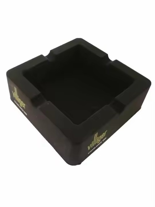 Custom Logo Hotel Bar Office Square Large Black White Silica Gel Ashtray
