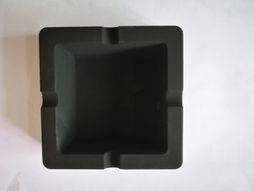 Custom Logo Hotel Bar Office Square Large Black White Silica Gel Ashtray