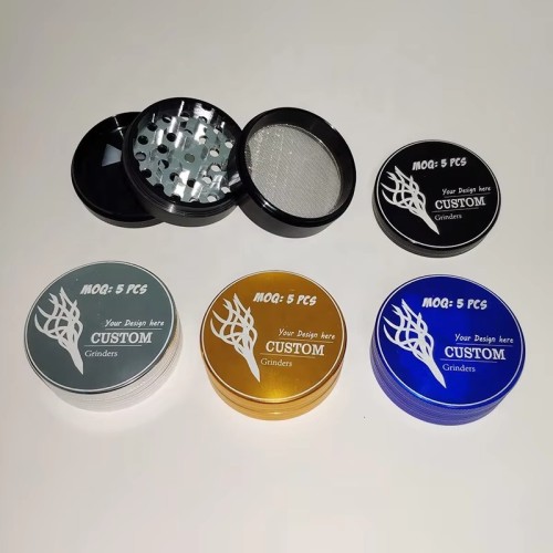 Personalized Custom Design 4 Parts Aluminium Alloy 63mm 50mm Smoking Herb Metal Grinder